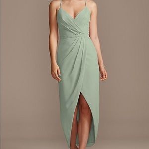 David’s Bridal Dusty Sage MIDI Dress